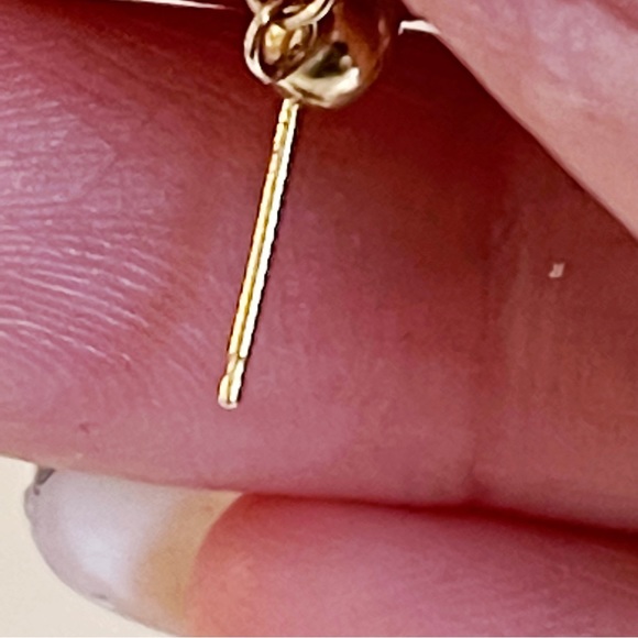 14K Gold Pearl Drop Earrings CU 1 1/4” Bridal - Picture 10 of 12